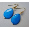 Oorbellen met facet oceaan blauwe Jade briolet