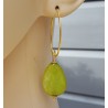 Oorbellen met gladde appeltjes groene Jade