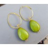 Oorbellen met gladde appeltjes groene Jade