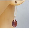 Zilveren oorbellen met Amethist quartz briolet