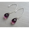 Zilveren oorbellen met Amethist quartz briolet