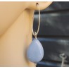 Oorbellen met gladde licht blauwe Jade