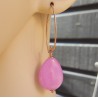 Oorbellen met gladde roze Jade