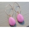Oorbellen met gladde roze Jade
