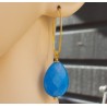 Oorbellen met facet oceaan blauwe Jade