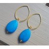 Oorbellen met facet oceaan blauwe Jade