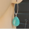 Oorbellen met gladde mint groene Jade