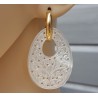 Creolen met ovale filligree /uitgesneden hanger van Parelmoer