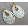 Creolen met ovale filligree /uitgesneden hanger van Parelmoer