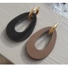 Creolen met Buffelhoorn hanger dubbel wear zwart / bruin leer
