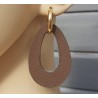 Creolen met Buffelhoorn hanger dubbel wear zwart / bruin leer