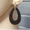 Creolen met Buffelhoorn hanger dubbel wear zwart / bruin leer