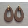Creolen met Buffelhoorn hanger dubbel wear zwart / bruin leer