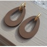 Creolen met Buffelhoorn hanger dubbel wear zwart / bruin leer