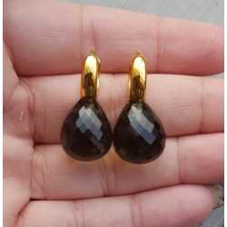Creolen met groene Amethist quartz briolet