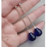 Lange oorbellen met grote Saffier blauwe quartz briolet