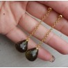 Lange oorbellen met grote groene Amethist quartz briolet