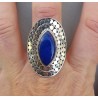 Zilveren ring gezet met marquise Lapis Lazuli verstelbaar