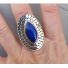 Zilveren ring gezet met marquise Lapis Lazuli verstelbaar