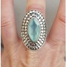 Zilveren ring met marquise aqua Chalcedoon verstelbaar
