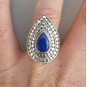 Zilveren ring druppelvormige Lapis Lazuli verstelbaar