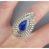 Zilveren ring druppelvormige Lapis Lazuli verstelbaar