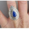Zilveren ring druppelvormige Lapis Lazuli verstelbaar