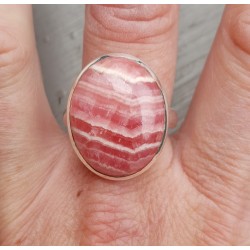 Zilveren ring gezet met Rhodochrosiet 20.5 mm