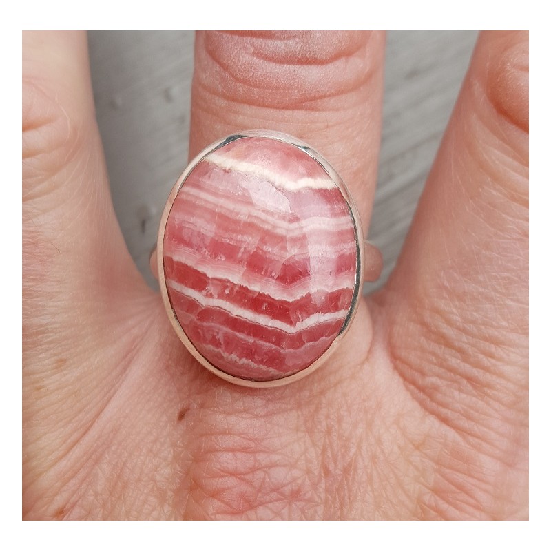 Zilveren ring gezet met Rhodochrosiet 20.5 mm