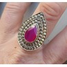 Zilveren ring druppelvormige roze Chalcedony verstelbaar