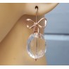 Oorbellen met ovale facet Kristal