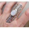 Zilveren ring met Maansteen in open bewerkte setting 19