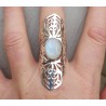 Zilveren ring met Maansteen in open bewerkte setting 19