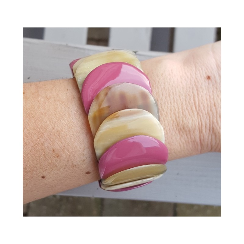 Armband van Buffelhoorn paars gelakt