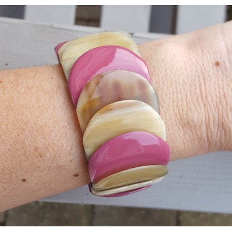 Armband van Buffelhoorn paars gelakt