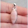 Zilveren hanger gezet met marquise cabochon roze Opaal