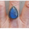 Zilveren ring met Labradoriet en bewerkte kop 19