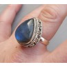 Zilveren ring met Labradoriet en bewerkte kop 19
