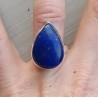 Zilveren ring met druppelvormige Lapis Lazuli maat 17.3