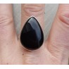 Zilveren ring met druppelvormige Onyx maat 18.5 mm