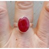 Zilveren ring met ovale Robijn 18 mm