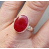 Zilveren ring met ovale Robijn 18 mm