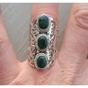 Zilveren ring gezet met Emerald 17.5