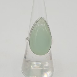Zilveren ring gezet met aqua Chalcedoon 18 mm