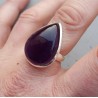 Zilveren ring met druppelvormige cabochon Amethist 19