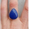Zilveren ring met brede druppelvormige Lapis Lazuli 18