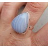 Zilveren ring gezet met blauw Lace Agaat maat 18.5