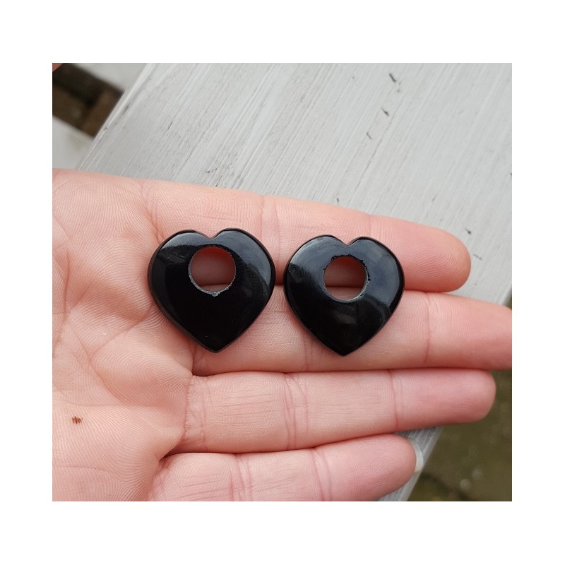 Creool hanger set hart van zwarte Onyx