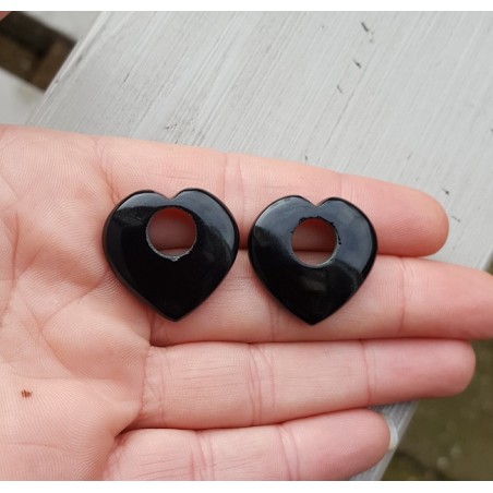 Creool hanger set hart van zwarte Onyx