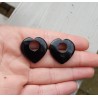Creool hanger set hart van zwarte Onyx